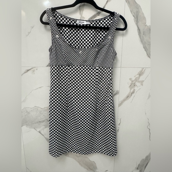 MOSCHINO Black and White Checkered Dress - Picture 1 of 6